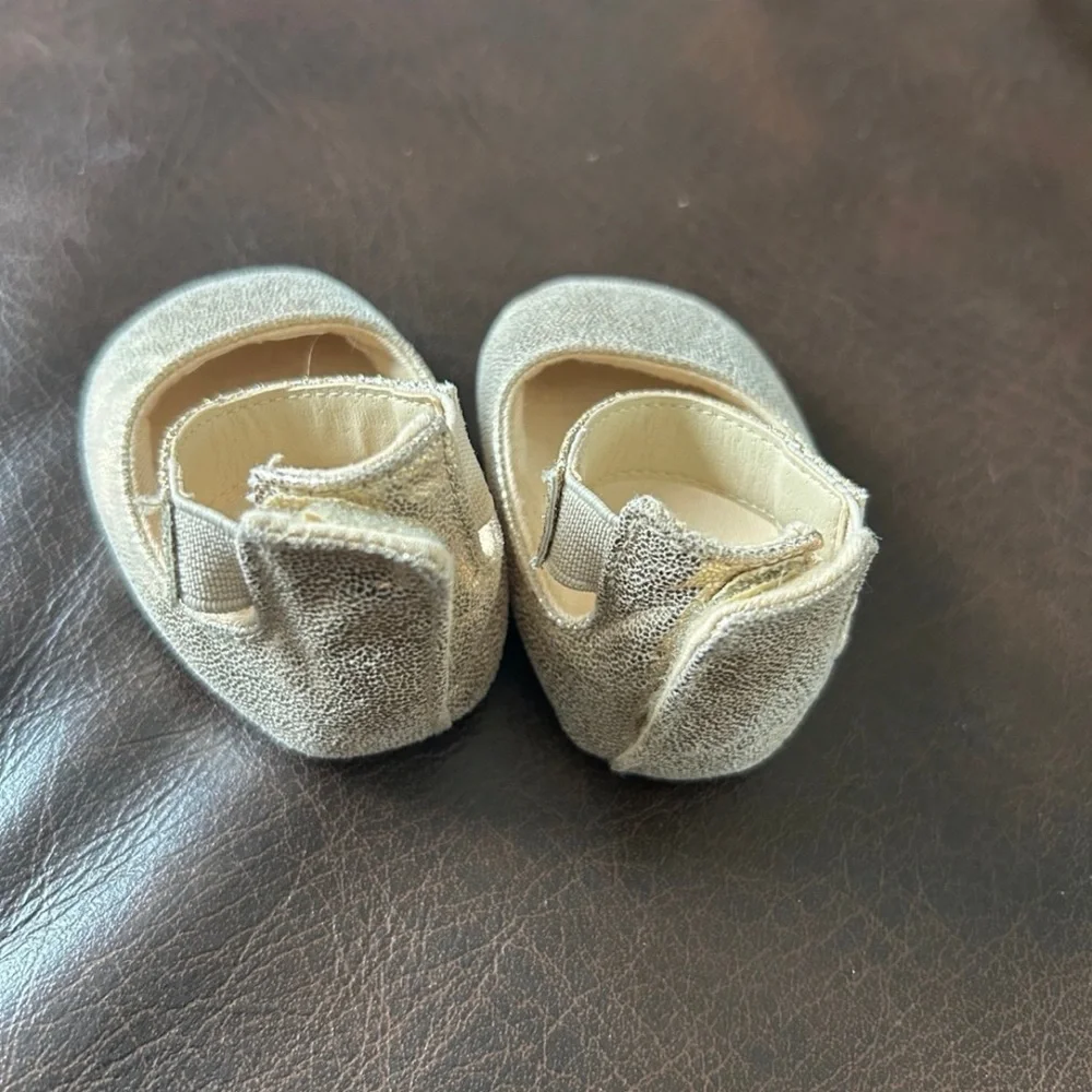 Nine West Baby Girl Faye 2 Ballet Mary Jane Shoes Gold Shimmer Baby Dress shoes